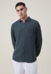 Cotton On Portland Long Sleeve Shirt - Forest Cheesecloth