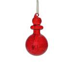 Ornament Glass With Spunn Glass Red Bauble Shape 6X6X13CM