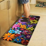 1PC Flower Soft Thickened Laundry Room Carpet Bathroom Carpet Kitchen Floor Mat Living Room Carpet Bedroom Carpet Interior Door
