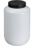 Burkle Wide Neck Jar 2000 Ml Hdpe W.screw Cap Pp Black W.pe Sealing Washer Round Transparent