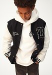 Appliqu D Baseball Jacket - Black white