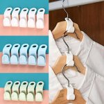 20PCS SET Plastic Clothes Hanger Connector Hooks Durable Heavy Duty Hooks For Clothes Household Space Saver For Clothes Organiza