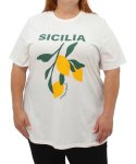 Ladies Printed Sicilia Tee - 60 Cream