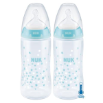 Nuk First Choice+ Temperature Control Bottle Silicone Teat 6-18 Months - 300ML 2 Pack - Stars