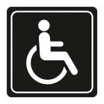 Parrot : Disabled Toilet Symbolic Sign On Black Acp 15CM 15CM