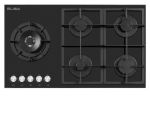 Elba 90CM Black 5 Burner Gas On Glass Hob - T90-565G