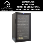 Swan Black Glass Door Touch Control Panel Cooler Cooler - 34 Bottle