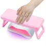 Foldable Nail Art Hand Rest Acrylic Elevated Nail Lamp Stand Convenient Manicure Hand Holder With Silicone Anti-slip Pad Pink And White Nail Art Decoration