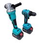 Electric Drill And Angle Grinder Tool Set With Two 25V Batteries