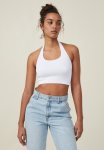 Cotton On Seamless Molly Scoop Neck Halter - White