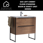 Gio Loft Cherry Floor Standing Basin & Vanity Unit - 600MM