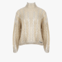 Sissy Boy Womens Metallic Polo Knit Sweater Silver - 10XL