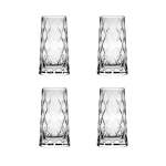 4 Piece 450ML Leafy Hiball Glass Set Clear