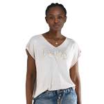 Flocked Foil Love Boxy Top - White L xl