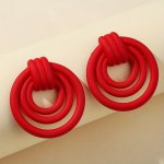 Red Tying Shaped Stud Earrings Acrylic Ear Jewelry Simple Style Exaggerated Earrings For Women