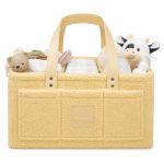 Snuggi Baby Diaper Caddy Organizer With Handle & Toiletry Bag Portable Nursery Storage Basket For Newborn Essentials Baby Essent