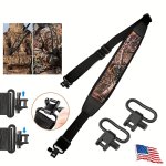 Two Point Sling With Swivels For Outdoor Sports Camo Durable Comfortable Shoulder Strap Length Adjustable