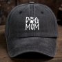 1PC Pure Cotton " Dog Mom" Baseball Cap Hats For Running Cycling & Outdoor Sports Ideal Choice For Gifts