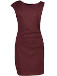 Edge Burgundy Ruched Bodycon Dress - M Maroon