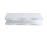 Viena Wave Coffee Table With Or Without Silver Legs - White