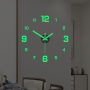 Glow-in-the-dark Wall Clock - Frameless Luminous Diy Decor For Home & Office Perfect For Christmas Valentine's Day New Year - Battery Operated Aa Round Shape