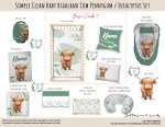 Cot Duvet Bedding Simple Clean Baby Highland Cow Pennygum eucalyptus Set