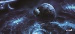 Blue Celestial Orbs Full Desk XL Coverage Gaming And Office Mouse Pad