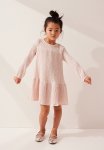 A-line Muslin Dress - Powder Pink Hearts
