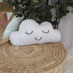 Shaped Pillow White Cloud With Lashes No Bow