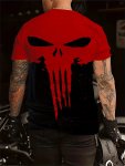 Men's Skull Graphic Print T-Shirt Short Sleeve Crew Neck Tee Men's Clothing For Summer Outdoor