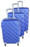 Smte 3 Piece Mooistar 29 Inch Travel Luggage Suitcase Set Blue With Keychain