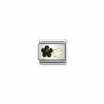 Classic Elegance Double Flower Black & White Link