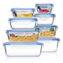 Vtopmart 8 Pack Glass Food Storage Containers With Airtight Lids Glass Meal Prep Containers Lunch Office Meal For Microwave Oven Freezer And Dishw