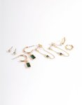 GREE N Diamante Baguette Earrings 4-PACK