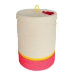 Lidded Laundry Basket - Pink & Yellow