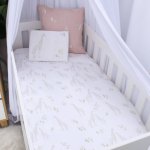 Cot Fitted Sheet Giraffe Boho Girly Line Art
