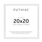 Puthiac 20X20 Solid Oak Wood Picture Frame Fits 16X16 With Mat Or 20X20 Without Mat Wall Display Only Plexi Front 1 Pack White