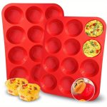 1PC Silicone Muffin Pan Non-stick Baking Cupcake Pan 12 Cavity Pudding Mold Oven Accessories Baking Tools Kitchen Gadgets Kitche