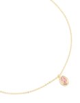 Goldair Gold Plated Brass Pink Tourmaline October Birthstone Necklace