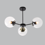 Black And Antique Brass Metal Clear Glass Chandelier – CH537 3
