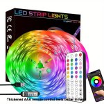 Hbowmdjia LED Strip Lights USB Powered Smart App Control Music Sync Color Changing 44-KEY Remote Timer Function Plastic Shade Wi