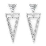 Silver Tone Triangular Shaped Drop Earri