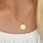 Minkie Gold - Moon Necklace Gold Plated 925 Sterling Silver 10MM 45CM Chain