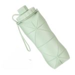 Portable Collapsible Silicone Travel Sports Water Bottle 600ML Green
