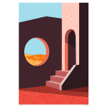 Courtyard Entrance Art Print - A3