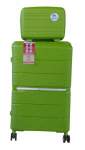 Smte Unbreakable Travel Luggage 2 Piece Suitcases Spinner 22 Light Green With Keychain
