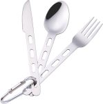 Lifespace S S Camping Fishing Hiking Utility Cutlery Set W Bag & Carabiner