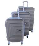 Smte Master 3-PIECE Abs Luggage Set Taupe Spinner Wheels. With Keychain