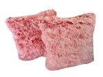 Soft Fluffy Scatter Cushions - Set Of 2 - 40X40CM - Purple