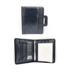 A4 Leather Folder+hand+zip 292BLACK